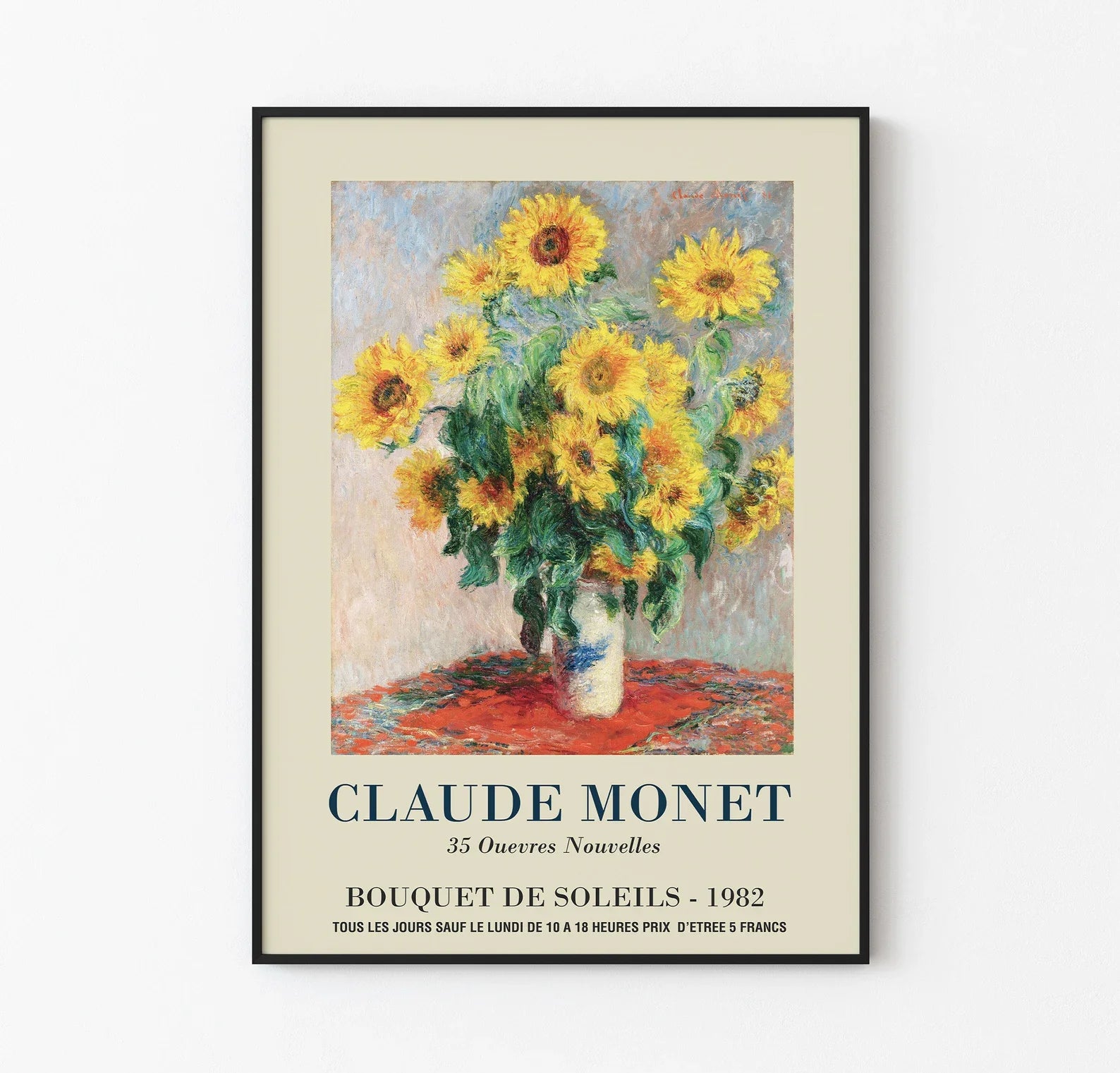 Monet - Mazzo di girasoli / Olio su tela - Manifesto della mostra di Claude Monet - Manifesto fisico